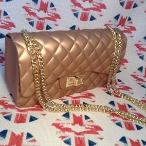 Designer Inspired Satin Pink Jelly Shoulder Bag
